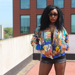 Afrikanische Patchwork Jacke Indian Festival Jacke Festival Kleidung Batik Bomber Jacke Festival Jacke indische Patchwork Jacke