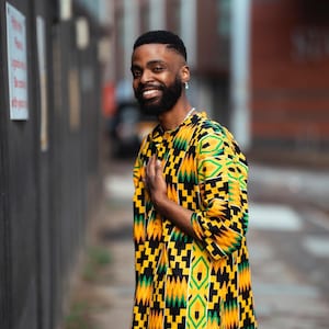 Kente Shirt - African  Shirt Short Sleeve - Colourful Shirt - African Two Piece - African Shirt - Festival Clothing - Festival Shirt
