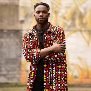 African Shirt, Festival Shirt In Electric Red / Fresh Prince Beach Shirt, Summer Shirt