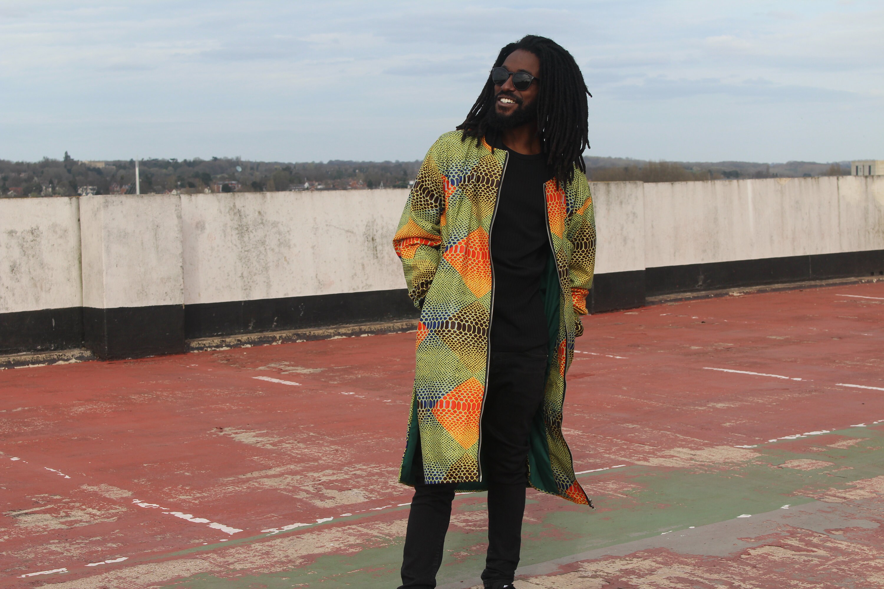 Image of African Trench Coat Winter Jacket Longline Clothing Wax Bomber Gold