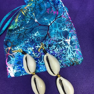 Shell Jewelery Cowrie Shell Earrings Cowrie Earrings Silver Earrings Cultural Earrings
