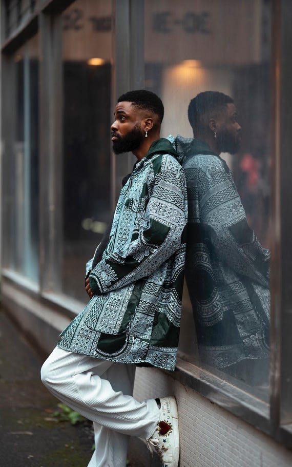 Mens Oversize Hoodie Dashiki Jacket -african Bomber Jacket