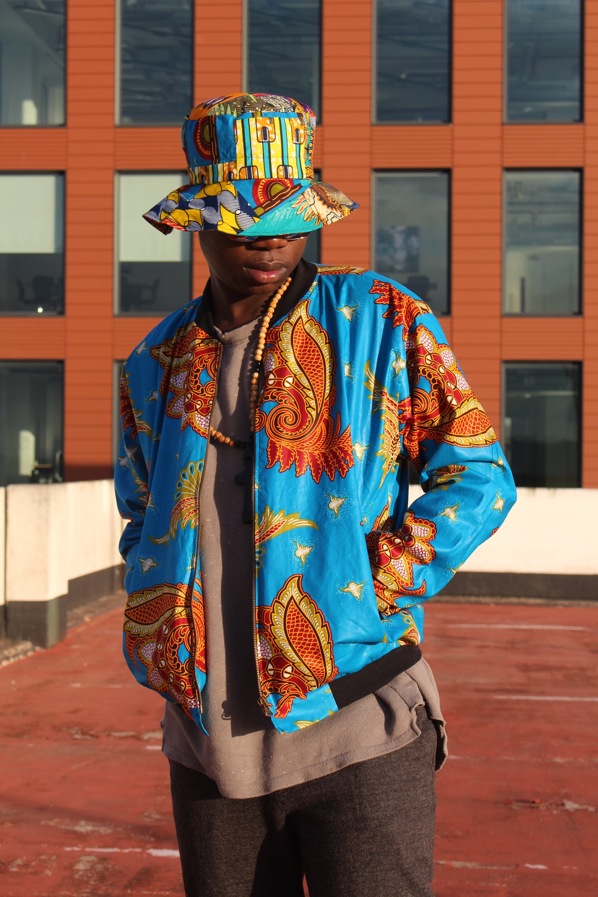African Clothing Mens Wax Bomber Jacket African Puffer Jacket African