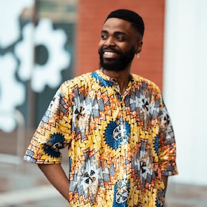 African Top - African Clothing - Colourful Shirt - African Wax Print - Wax Shirt - Festival Clothing - Festival Top - Summer Shirt