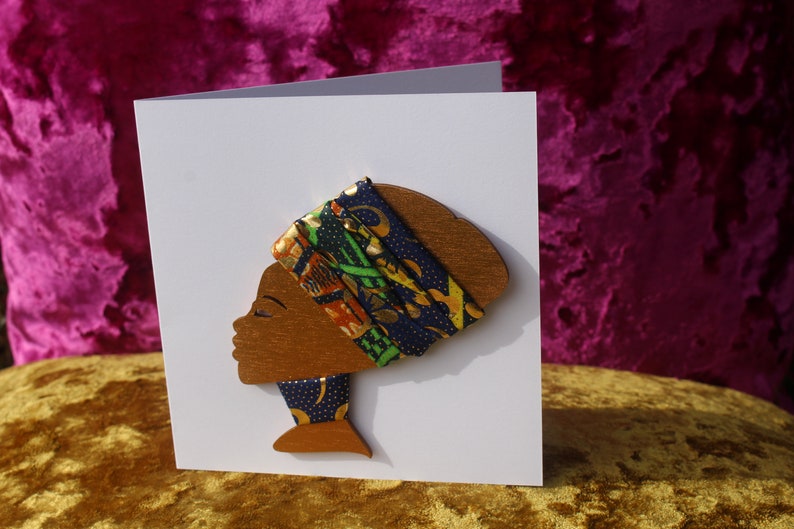 Card For Girlfriend Card for Her African Card Wedding Card Birthday Card African Print Card Nefertiti Card Eco Friendly Card