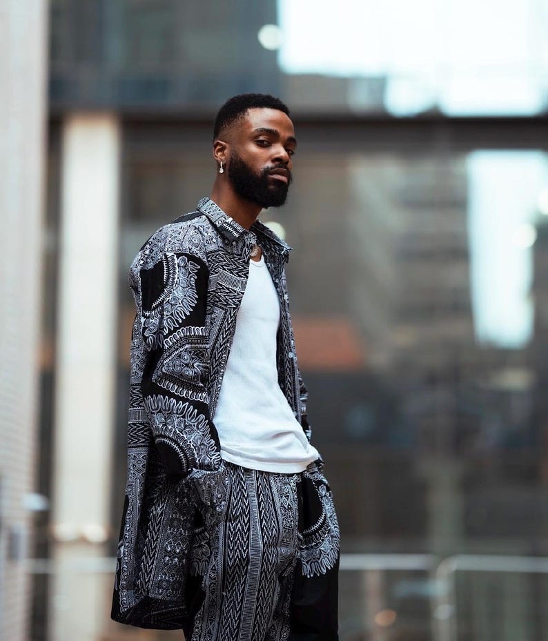 Dashiki Suit African Print Suit African Tshirt Wax Print Trousers