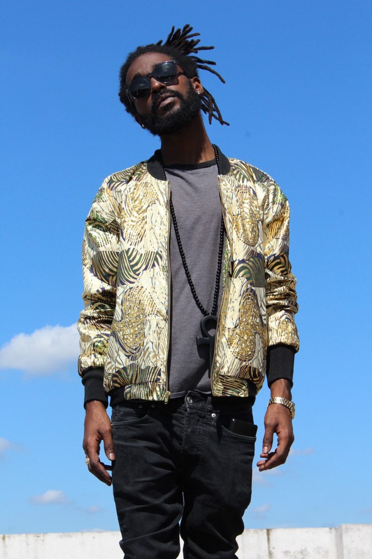Image of African Print Jacket in Gold Ankara/Festival Made in Africa
