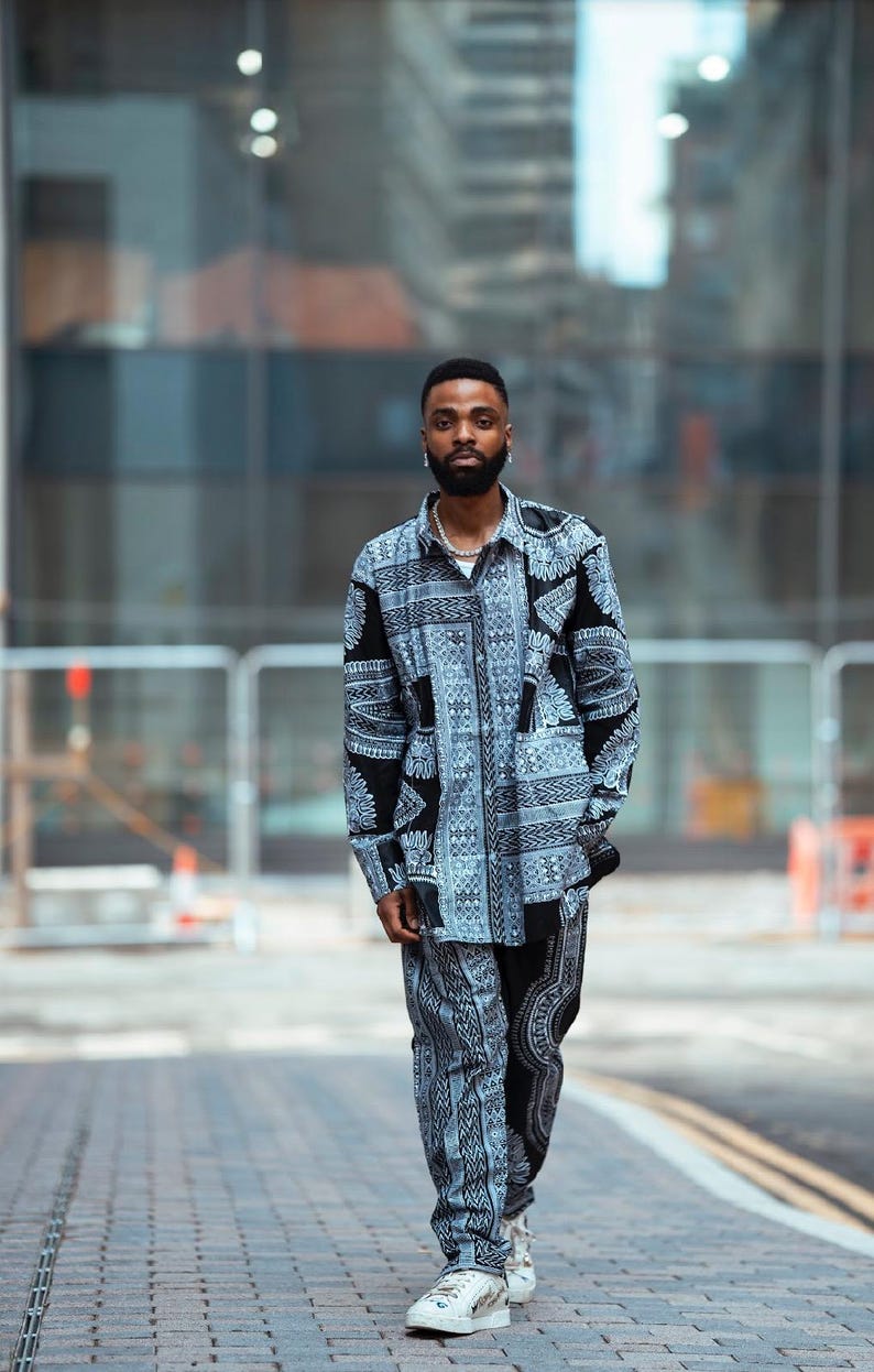 Dashiki Suit African Print Suit African Tshirt Wax Print Trousers