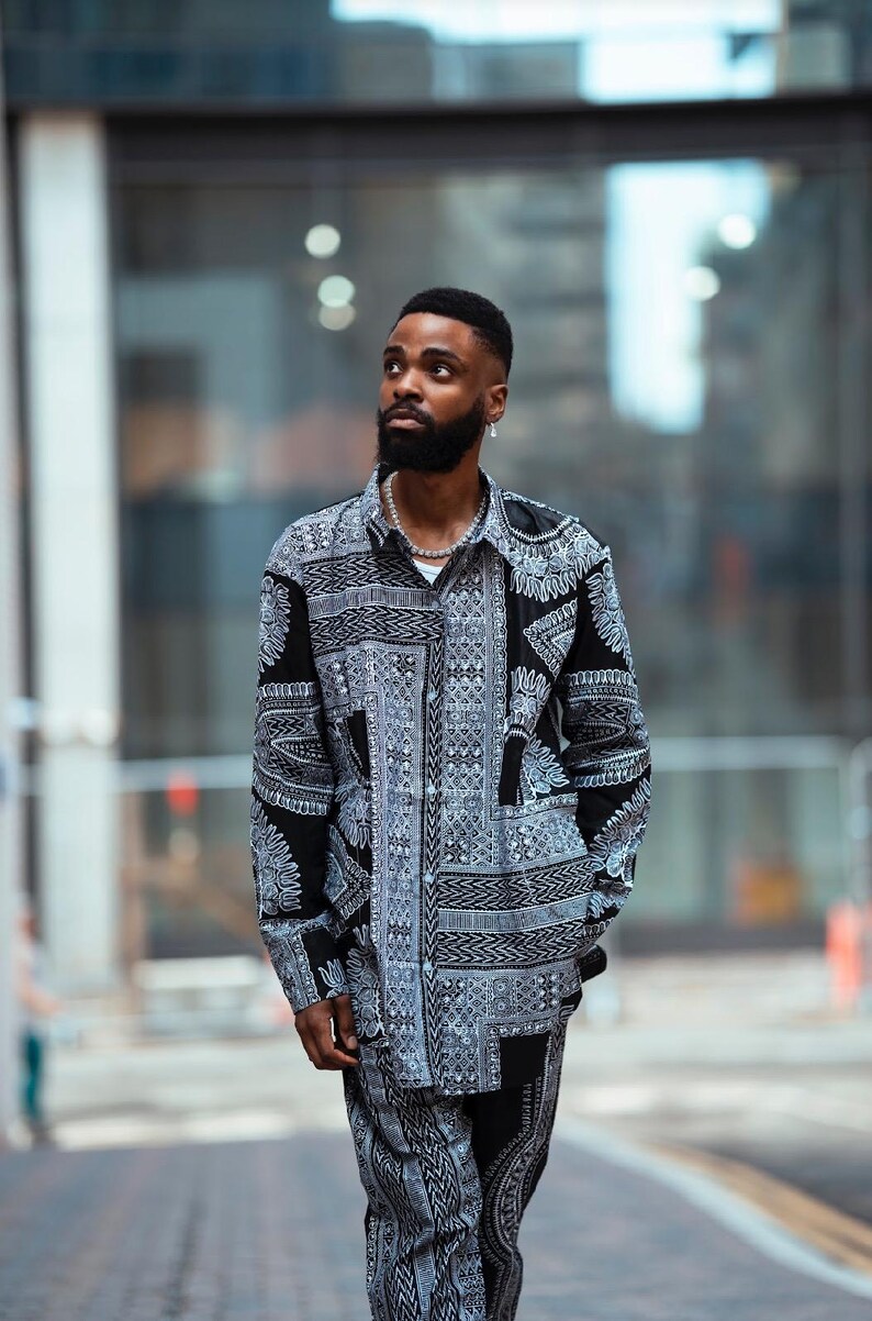 Dashiki Suit African Print Suit African Tshirt Wax Print Trousers