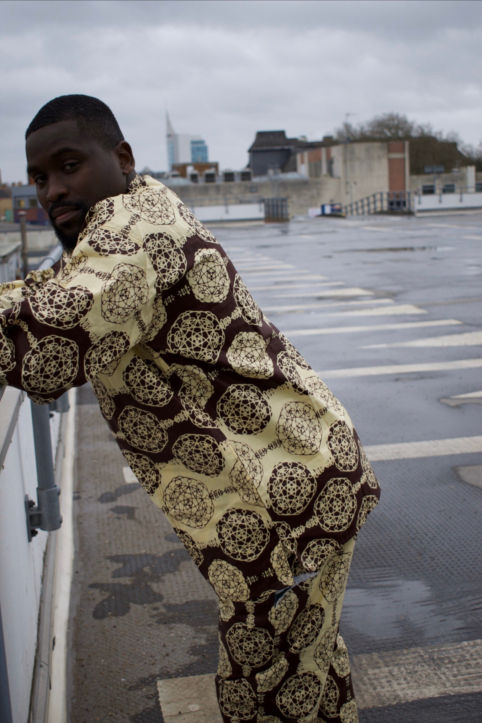 Image of African Print Suit in Brown Ankara/Matching Outfit Clothing