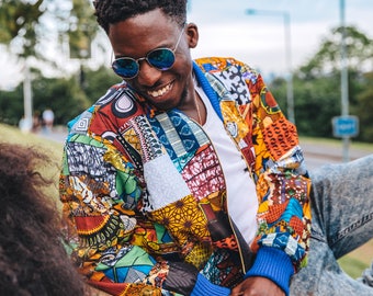 African Bomber Jacket In Electric Pink / Summer Festival Jacket / Made In  Africa