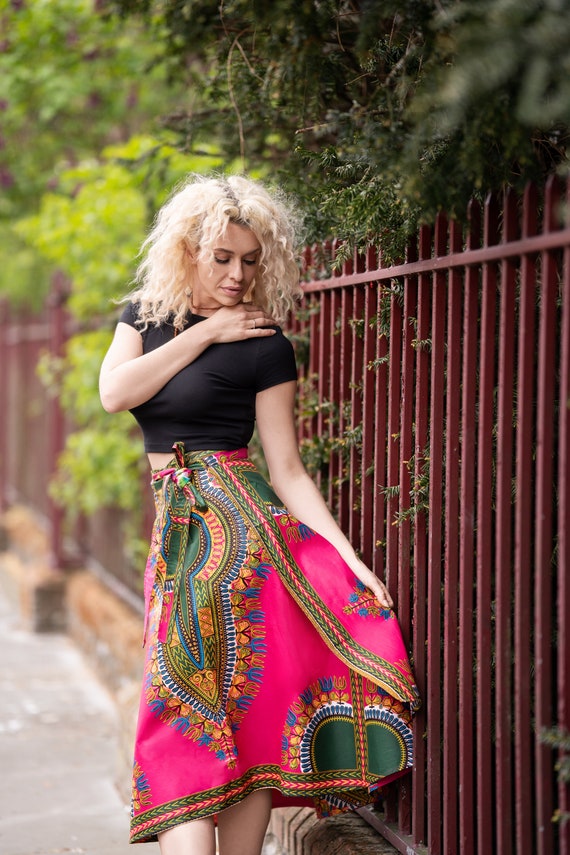dashiki wrap skirt
