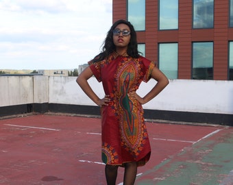 Dashiki Dress Ankara Shirt Dress African Dress Dashiki Shirt Dress Boho Clothing