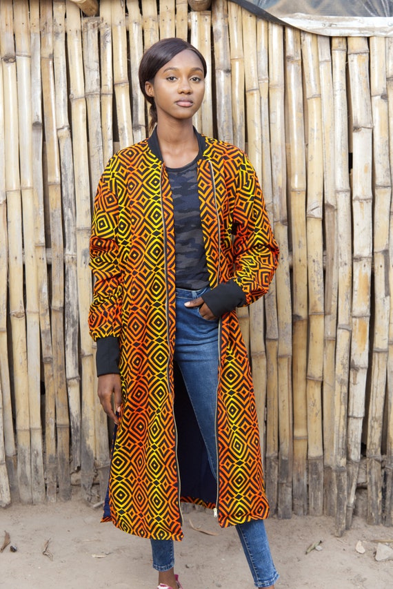 Printed long coat new arrivals