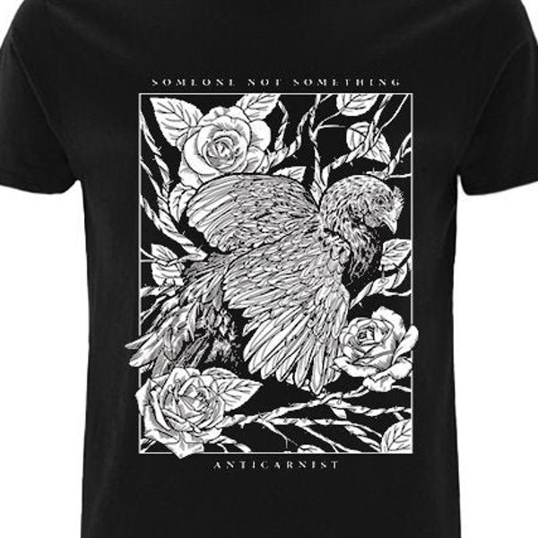 Quelqu'un pas quelque chose - T-shirt poulet - T-shirt végétalien, t-shirt végétalien, t-shirt végétalien, anticarniste, vêtements végétaliens, méta végétalien