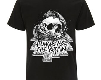 Vegan t shirt, Vegan t-shirt, Vegan tshirt, Anticarnist, Vegan Clothing, Vegan Metal, Humans Are The Vermin Rats