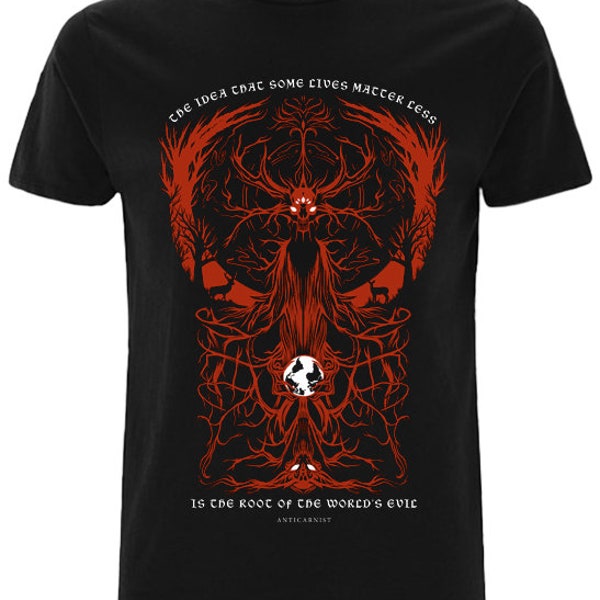 The Root Of All Evil Vegan Cult t shirt, Vegan t-shirt, Vegan tshirt, Anticarnist, Vegan Clothing, Vegan Metal