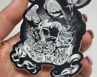 Humans Are The Vermin Vegan Sticker by Anticarnist