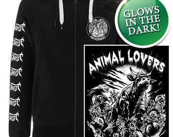 Glow In The Dark Animal Lovers Vegan Hoodie, Vegan Hooded Top, Vegan Hood, Vegan Sweatshirt, Vegan Sweater, Anticarnist, Vegan Clothing