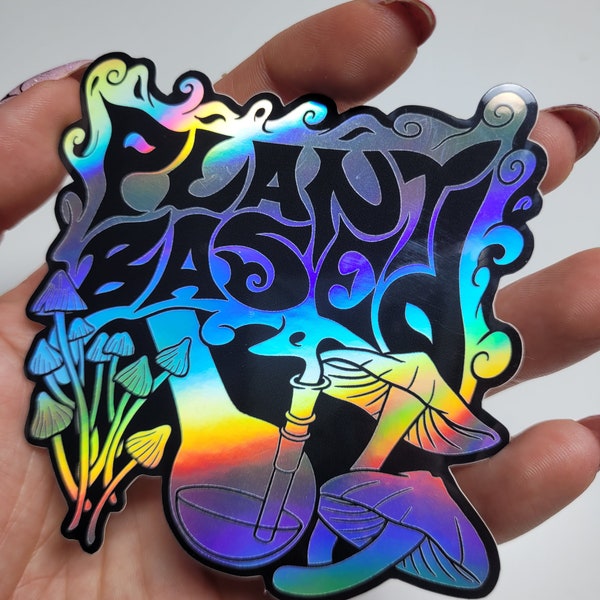 Plant Based Holographic Vinyl Vegan Sticker by Anticarnist
