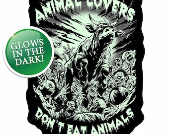 Animal Lovers Glow In The Dark Vegan Sticker by Anticarnist