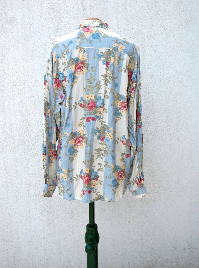 USED Floral Vintage maxi blouse-vintage clothing year 80-Shabby print-vintage clothes-floral print-Flowers print