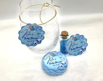 set of 25 Personalized Baby Shower Favor Tags Baby Boy Bundle