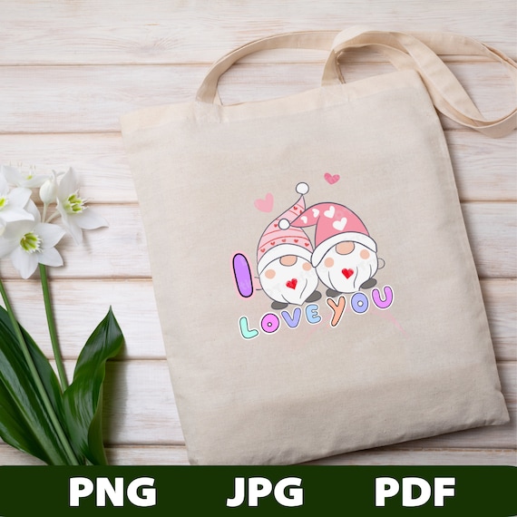 Gnome Digital download Valentine Clipart PNG,JPG, PDF files for Sublimation , Stickers, Dtf,