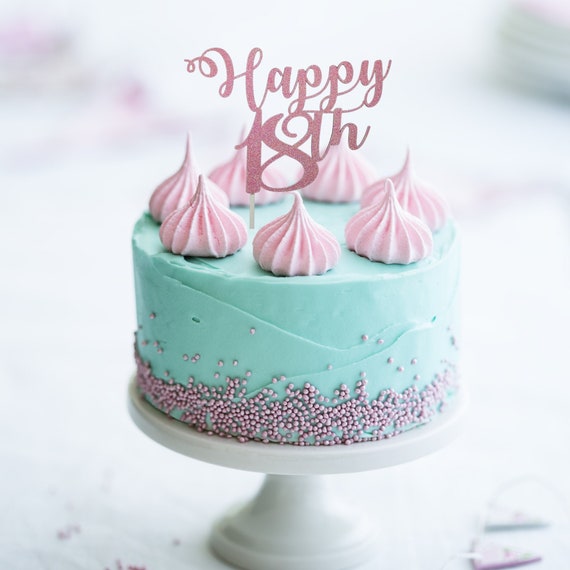 18th Glittered Birthday Cake Topper