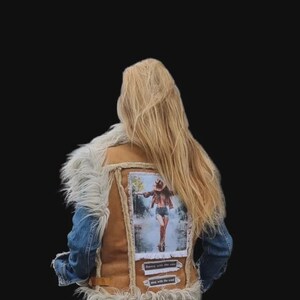 Unique handmade bohemian vest inspired by rain and nature, perfect for fall and winter layering.