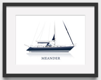 Personalised Boat Illustration Print