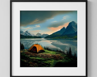 Gone Camping - Lake - Print