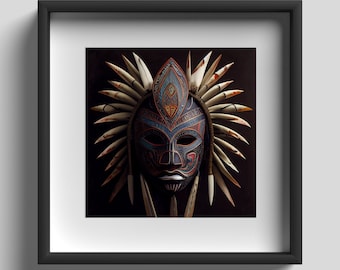 Tribal Mask Water - Print