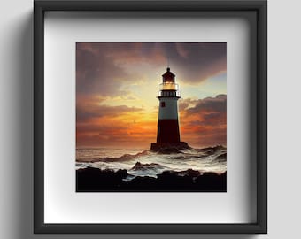 Lighthouse at Dusk - Print