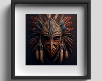 Tribal Mask Earth - Print