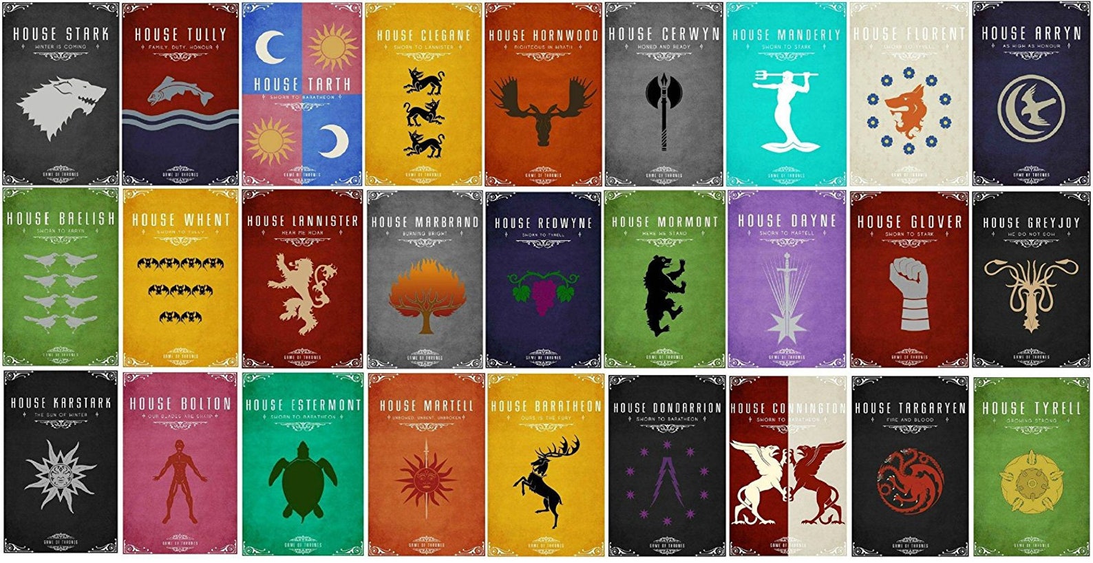 Game of Thrones House Flags Custom Playmat Etsy