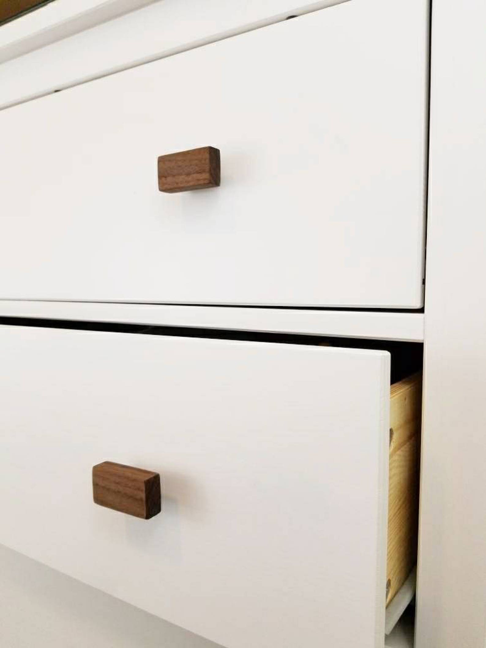Walnut Drawer Pulls // Simply Wooden Draw Pulls // Modern Etsy