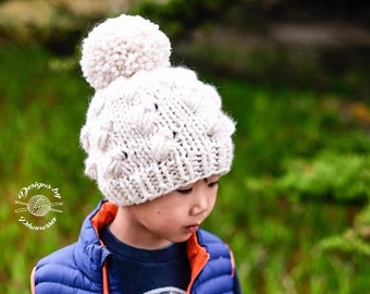 Stickad Doran Pebbles Slouch Beanie-mönster | Stickmönster | Stickmönster | Mönster för stickad mössa | Nedladdningsbart mönster