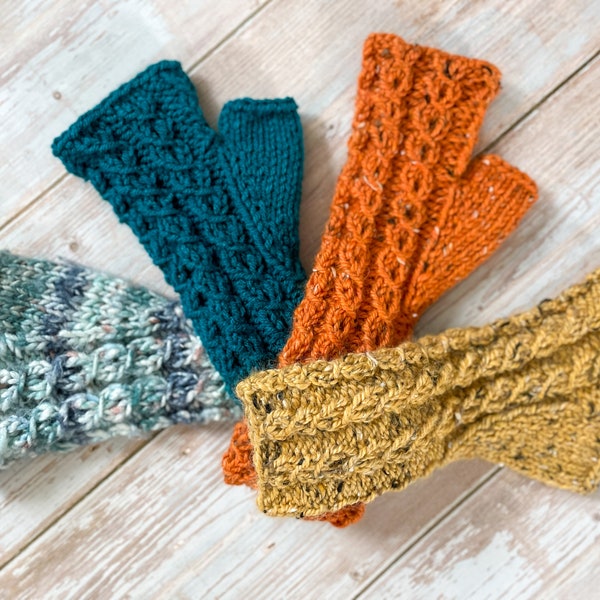 Knit Gisela Hand Warmers PATTERN | Knit Pattern | Knitting Pattern | Knit glove Pattern | Instant Download Pattern