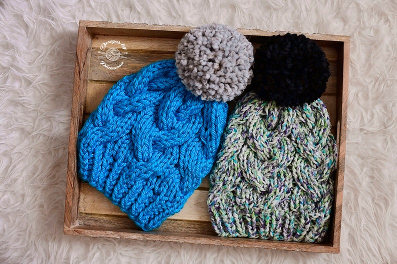 Knit CHUNKY Erin Braided Beanie PATTERN | Knit Pattern | Slouch Hat ...