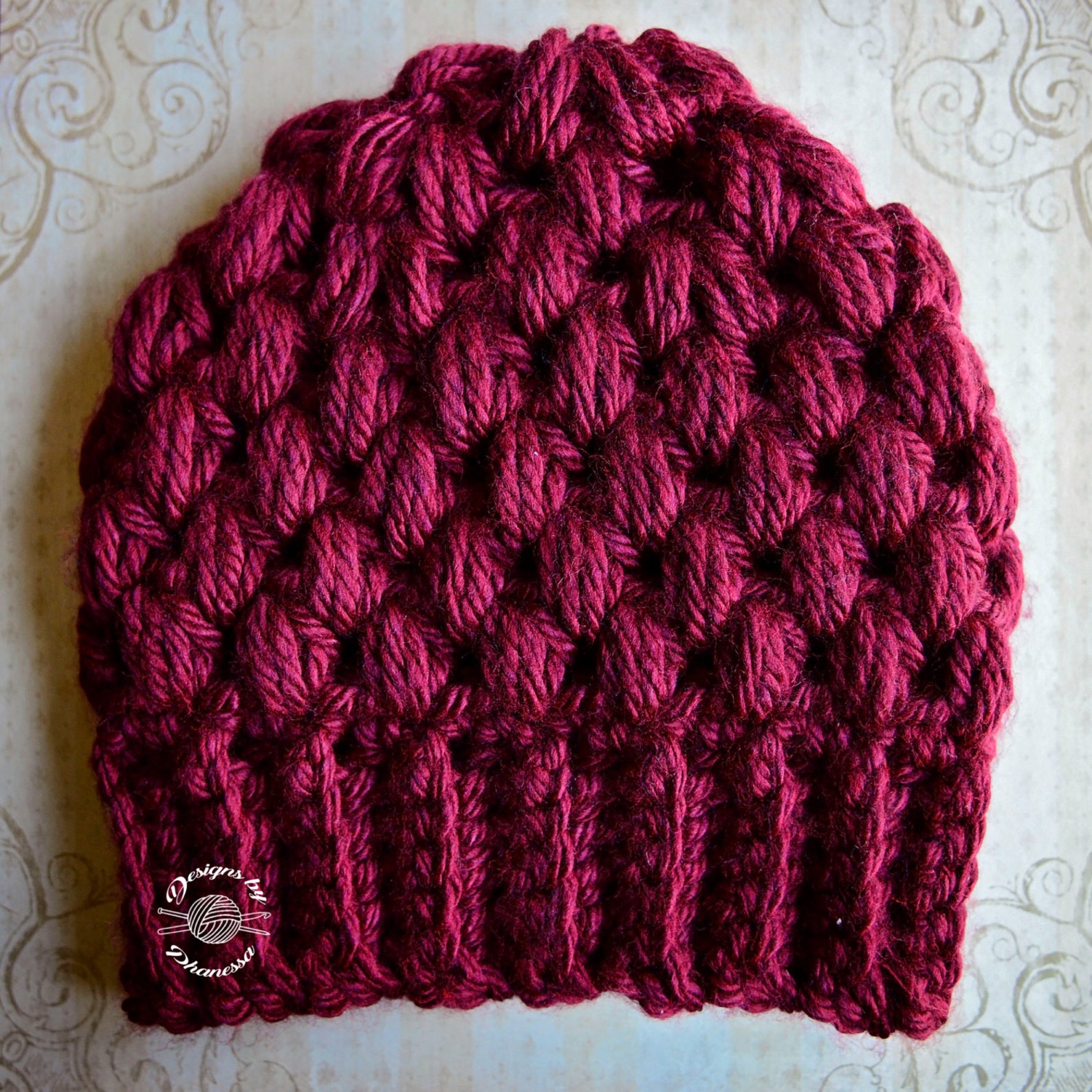 Crochet Chunky Puff Stitch Beanie PATTERN With Ponytail/messy Etsy
