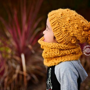 Knotted Slouch Beanie & Cowl PATTERN Cowl PATTERN Beanie Pattern Knitting Pattern Instant Download Pattern Knit Pattern image 7