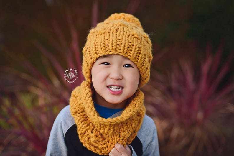 Knotted Slouch Beanie & Cowl PATTERN Cowl PATTERN Beanie Pattern Knitting Pattern Instant Download Pattern Knit Pattern image 9