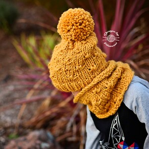 Knotted Slouch Beanie & Cowl PATTERN Cowl PATTERN Beanie Pattern Knitting Pattern Instant Download Pattern Knit Pattern image 8
