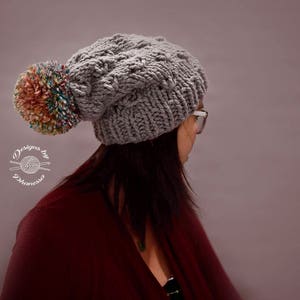 Knotted Slouch Beanie & Cowl PATTERN Cowl PATTERN Beanie Pattern Knitting Pattern Instant Download Pattern Knit Pattern image 5