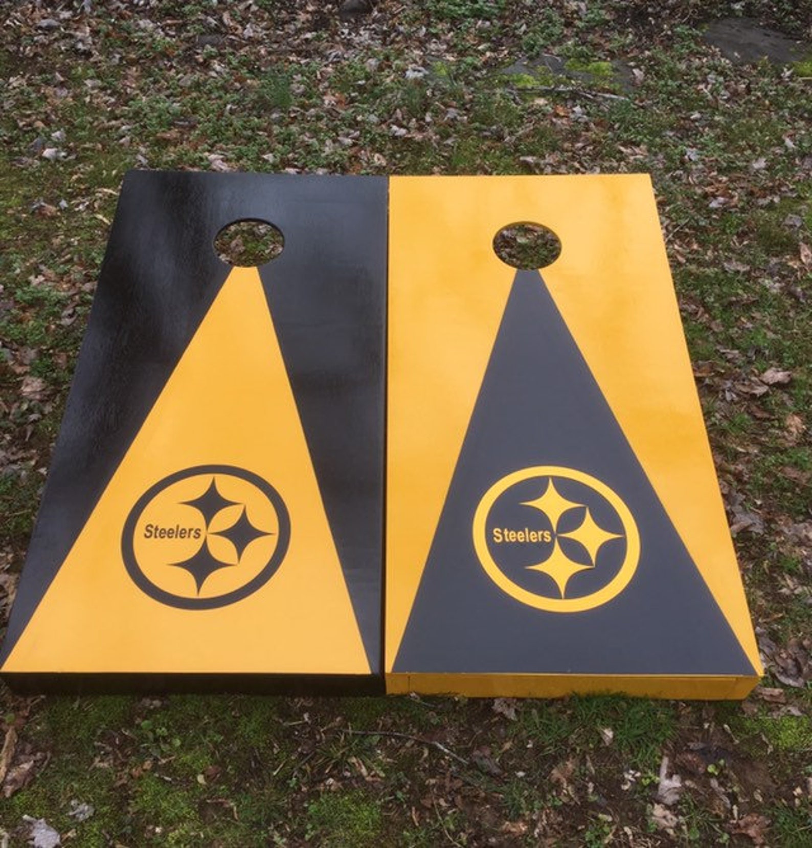 painted Cornhole Boards Pittsburgh Steelers
