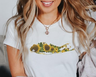 Long Island T Shirt - Long Island Sunflower Shirt - Long Island Map Shirt - Long Island Local Shirt - Long Island Shirt