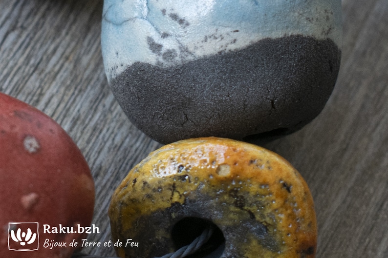 shapes and colors for jewelry Raku pearl supplies for raku ceramic designers handmade batch of 7 beads of various sizes