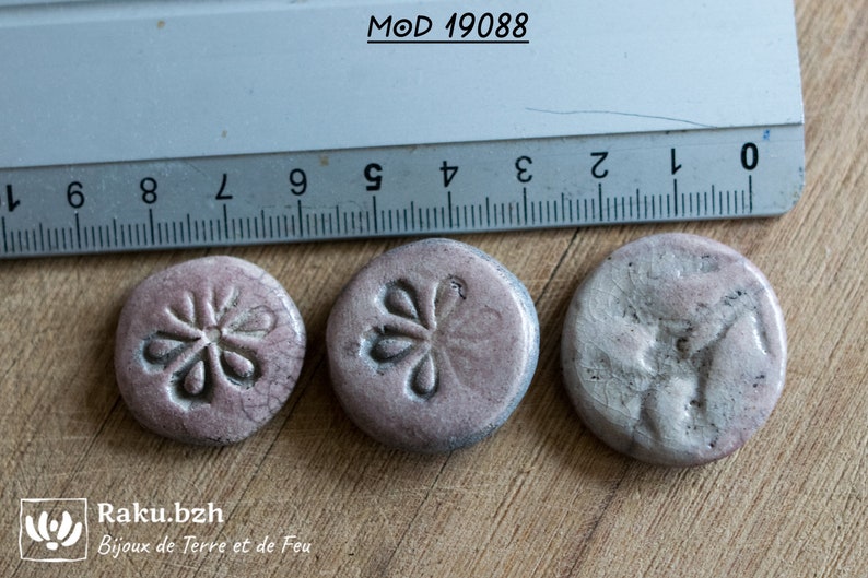 set of 9 cabochons to glue for crafting supplies for creative raku pottery Cabochon raku handmade supplies
