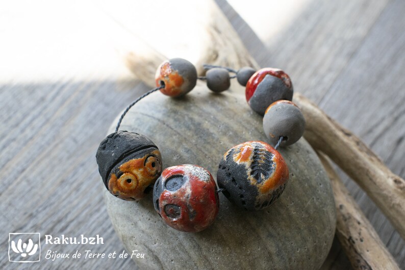 Raku ceramic charms